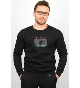 Üç Iplik Şardonlu Baskılı Kapüşonlu Sweatshirt M4 Edw213 (Siyah)