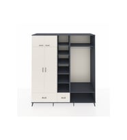 Kronos Dolap 12 Raflı 2 Çekmeceli 2 Askılı 220x59x243 Antrasit-Aytaşı/Aytaşı