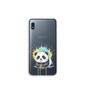 Samsung Galaxy A10 ile Uyumlu Splash Panda Tasarımlı Şeffaf Silikon Kılıf
