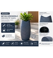 KOVANA - BETON GÖRÜNÜMLÜ DEKORATİF SAKSI