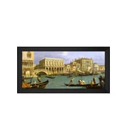 Manzara Temalı Kanvas Tablo 50 x 70 cm Siyah Çerçeve