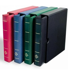 Leuchtturm OPTIMA F Dar Kasetli Klasör (240x280x55mm) (Pul, Madeni Para, Kağıt Para, Zarf, Efemera Koleksiyonlarınız için idealdir), Kırmızı Kapak