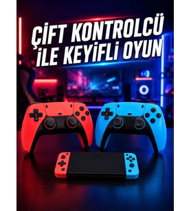 Oyun Konsolu Kablosuz Kontrolcülü Retro Oyun Eğlence Sistemi
