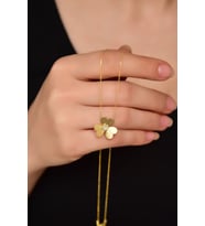 Papatya Silver 925 Ayar Gümüş Zirkon Taşlı Frezya Çiçeği Kolye (Gold)