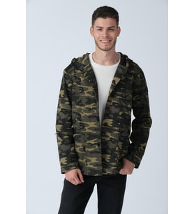 ALEXANDERGARDI KAMUFLAJ DESENLİ KAPÜŞONLU HIRKA (E21-60700) (Haki)
