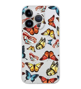 PrintiFy iPhone 14 Pro ile Uyumlu Water Color 2  Kamera Korumalı Şeffaf  Kılıf