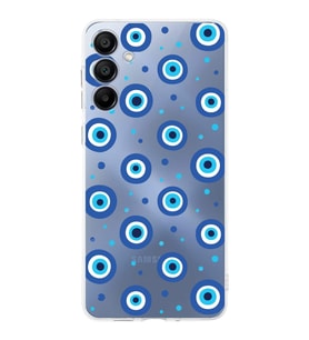 PrintiFy Samsung Galaxy A15 ile Uyumlu Nazar Boncuğu 1 Baskılı Kamera Korumalı Şeffaf Silikon Kılıf