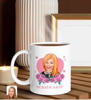 BK Gift Kişiye Özel Anneler Günü Karikatürlü Beyaz Kupa Bardak, Anneye Hediye, Anneler Günü Hediyesi-2