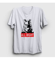 Presmono Unisex Beyaz All Might Anime Boku No Hero Academia T-Shirt 234051tt