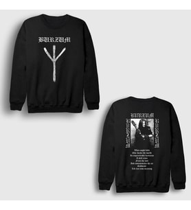 Presmono Unisex Siyah Dunkelheit Metal Burzum Sırt Baskılı Sweatshirt 516450tt