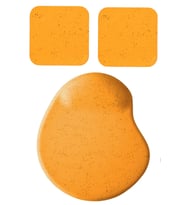 Oval Turuncu Kum Desen Bilek Destekli Mouse Pad + 2 Adet Kupa Fincan Bardak Altlığı Altlık Set