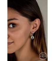 Swarovski Crystal Kadın Beyaz Sallantılı Gümüş Küpe