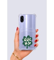 Samsung Galaxy A07 Kartlıklı Lucky Yonca Desenli Kılıf - GLST1455-2715