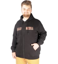 Mode XL Erkek Sweat Fermuarlı Kapşonlu California 21517 Siyah