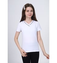 Toontoy Kız Çocuk Okul Tişört (Beyaz)