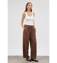 Beli Lastikli Modal Pantolon - Kahve