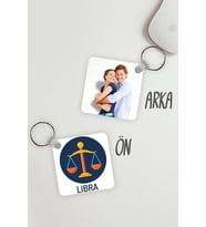 Terazi Burcu Resim Baskılı Anahtarlık
