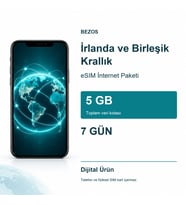 İrlanda ve Birleşik Krallık eSIM İnternet Paketi 5 GB 7 Gün