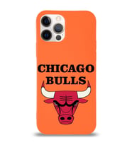 Apple iPhone 12 Pro Max  Lansman Kılıf Chicago Bulls Tasarımlı Altı Kapalı İçi Kadife Kaplı  Kapak (Şeffaf)