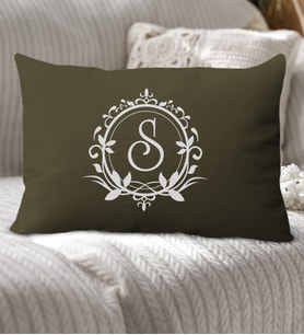 BK Gift Kişiye Özel Harfli Premium Kumaş Dikdörtgen Yastık Kılıfı-3 (SADECE YASTIK KILIFI), Ev Dekorasyonu, 5 Farklı Renk Seçeneği (Haki)