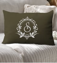 BK Gift Kişiye Özel Harfli Premium Kumaş Dikdörtgen Yastık Kılıfı-3 (SADECE YASTIK KILIFI), Ev Dekorasyonu, 5 Farklı Renk Seçeneği (Haki)