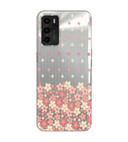 Oppo A55 Uyumlu Çiçek Desenli Şeffaf Telefon Kılıfı