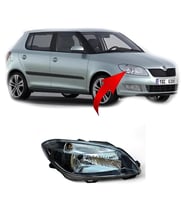 Skoda Fabia Roommstar 2011-2015 Sağ Ön Far Komple Siyah 5J1941018F