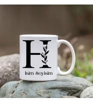 Kişiye Özel N Harfi Bardak - İsim Yazılı Bardak - İsimli Bardak