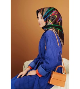 Armine Nostalji Serisi Twill İpek Eşarp 8843D-07 (Çok Renkli)