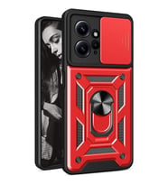 Coverzone Xiaomi Redmi Note 12 4G ?le Uyumlu PhoenixShield S�rg�l� Sistem Kamera Korumal? Kapak Tam Koruma Manyetik Vega Kapak K?rm?z?