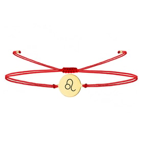 Alberaccessories, Aslan Burç, 925 Ayar Gümüş, Astroloji Tasarım, Kırmızı Şans Burç Bileklik