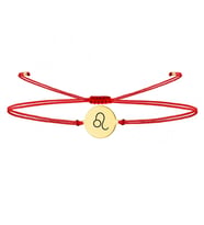 Alberaccessories, Aslan Burç, 925 Ayar Gümüş, Astroloji Tasarım, Kırmızı Şans Burç Bileklik
