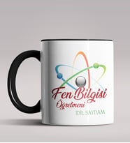 Kişiye Özel Fen Bilgisi Öğretmeni Tasarımlı Siyah Renk Kupa 2 (Siyah)