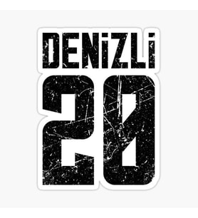 20 DENİZLİ Sticker Yapıştırma Oto Etiket 17cm