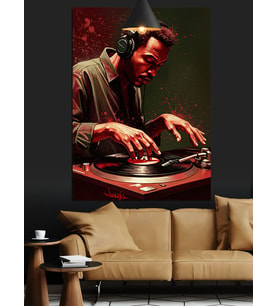 DJ mix plak Dekoratif Kanvas - Mdf Ahşap Tablo