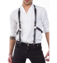 İPTİLA HARNESS DERİ ERKEK FANTAZİ (Siyah)