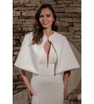 Broşlu Premium Kürk Etol Gelin Bolero Gelinlik Bolero Gelin Şalı Gelin Kürkü Abiye Şal Kırık Beyaz