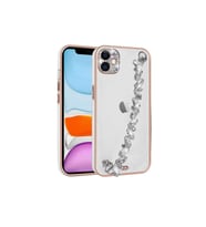 Apple iPhone 11 Uyumlu Kılıf Taş Süslemeli Kamera Korumalı El Tutamaçlı Zore Blazer Kapak (Beyaz)