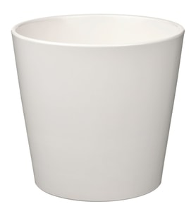 Toprak Saksı, Beyaz, 19 cm, İç Mekan