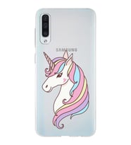 Samsung Galaxy A50 Uyumlu Kapak Unicorn Tasarımlı Şeffaf Silikon Kılıf