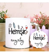 Hemşir  Özel  Kupa Bardak ve Anahtarlık Hediye Seti (Model 1)