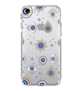 PrintiFy iPhone SE 2020 ile Uyumlu Nazar Boncuğu 5  Kamera Korumalı Şeffaf Silikon Kılıf