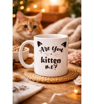 Northcity Are You Kitten Me? Kedi Temalı Porselen Kupa - Sevimli Kahve & Çay Bardağı