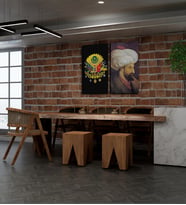 Kişiye Özel Osmanlı  Tasarımlı Kanvas Tablo İkili Set 30x50 cm Yeni İş ,Ofis Hediyesi