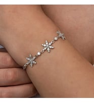 Aya Diamond Gümüş Beyaz Lotus Çiçeği Kadın Bileklik