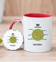 Kişiye Özel Yay Burcuna Hediye Kırmızı Kupa Bardak ve Anahtarlık