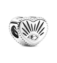 Nur Silver Eye Heart Gümüş Charm NUR-BL00088