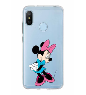 Xiaomi Mi A2 Lite Uyumlu Kapak Minnie Mouse Tasarımlı Şeffaf Silikon Kılıf