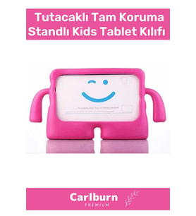 Özel Üretim Apple Samsung Uyumlu 8.7 Inç Yumuşak Dokulu Tutacaklı Tam Koruma Standlı Kids