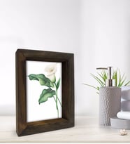 BK Gift Banyo Dekoratif Doğal Masif Ahşap Çerçeve 15x20cm-18 (Beyaz)
